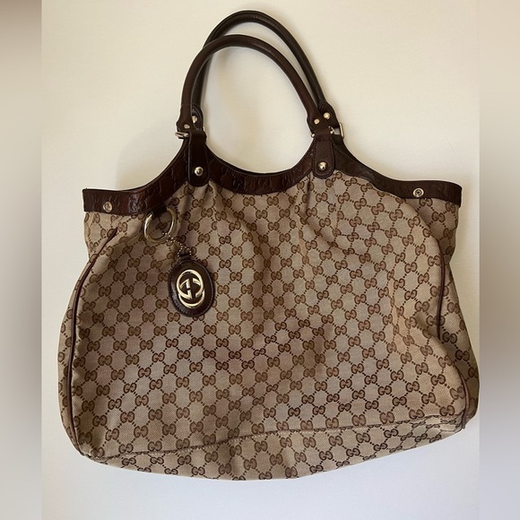 Gucci Handbags - Gucci GG Tan Brown Monogram GG Canvas Large Sukey Tote FREE SHIPPING